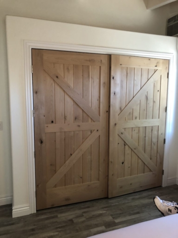 wooden closet barn doors